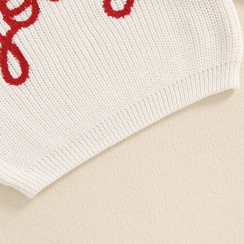 Joy Jolly Christmas embroided sweater