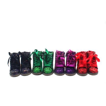 Sparkle squad Girls glitter combat boots
