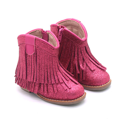 Clementine Fringe cowboy booties (glitter and solid)