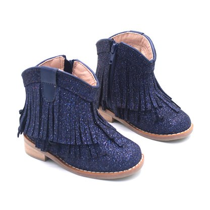 Clementine Fringe cowboy booties (glitter and solid)