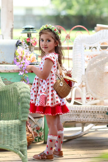 Fruit mesh socks ruffle top