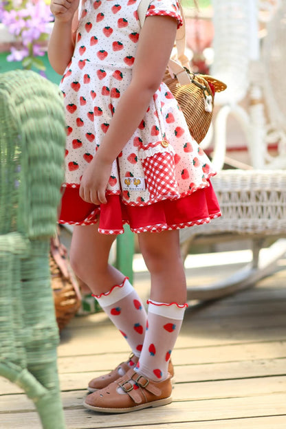 Fruit mesh socks ruffle top