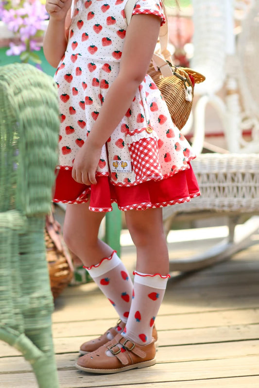 Fruit mesh socks ruffle top
