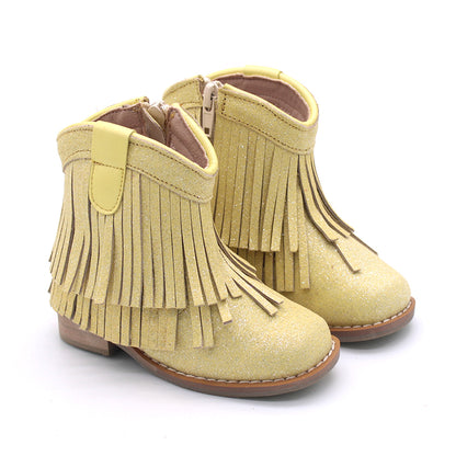 Clementine Fringe cowboy booties (glitter and solid)