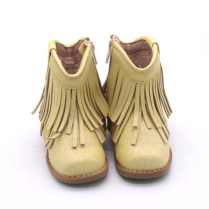 Clementine Fringe cowboy booties (glitter and solid)
