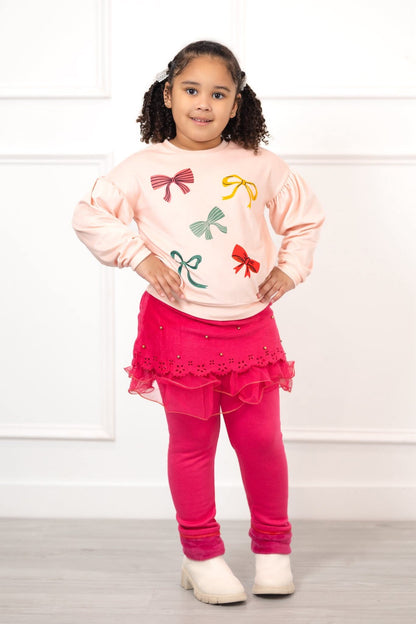 Skirted fleece lined tutu leggings