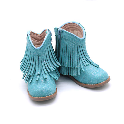 Clementine Fringe cowboy booties (glitter and solid)
