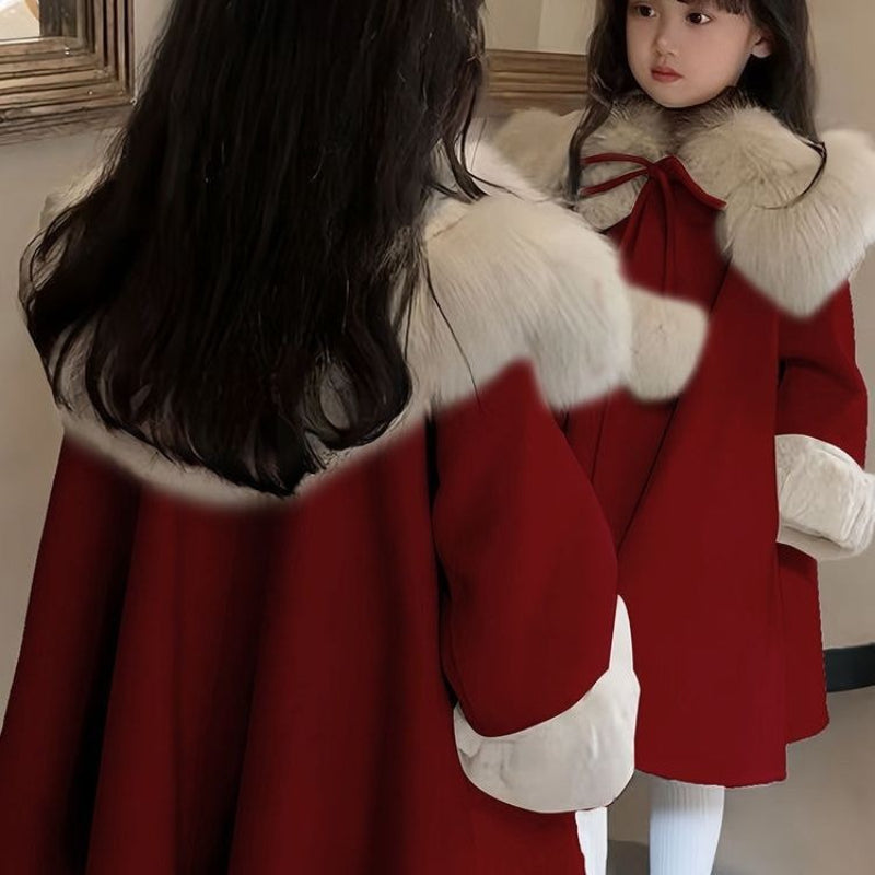 Father Christmas Fur Pom Pom Coat