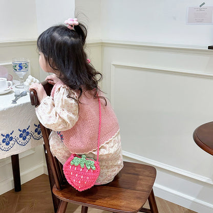 Strawberry crochet purse