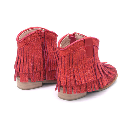 Clementine Fringe cowboy booties (glitter and solid)