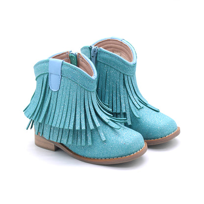 Clementine Fringe cowboy booties (glitter and solid)