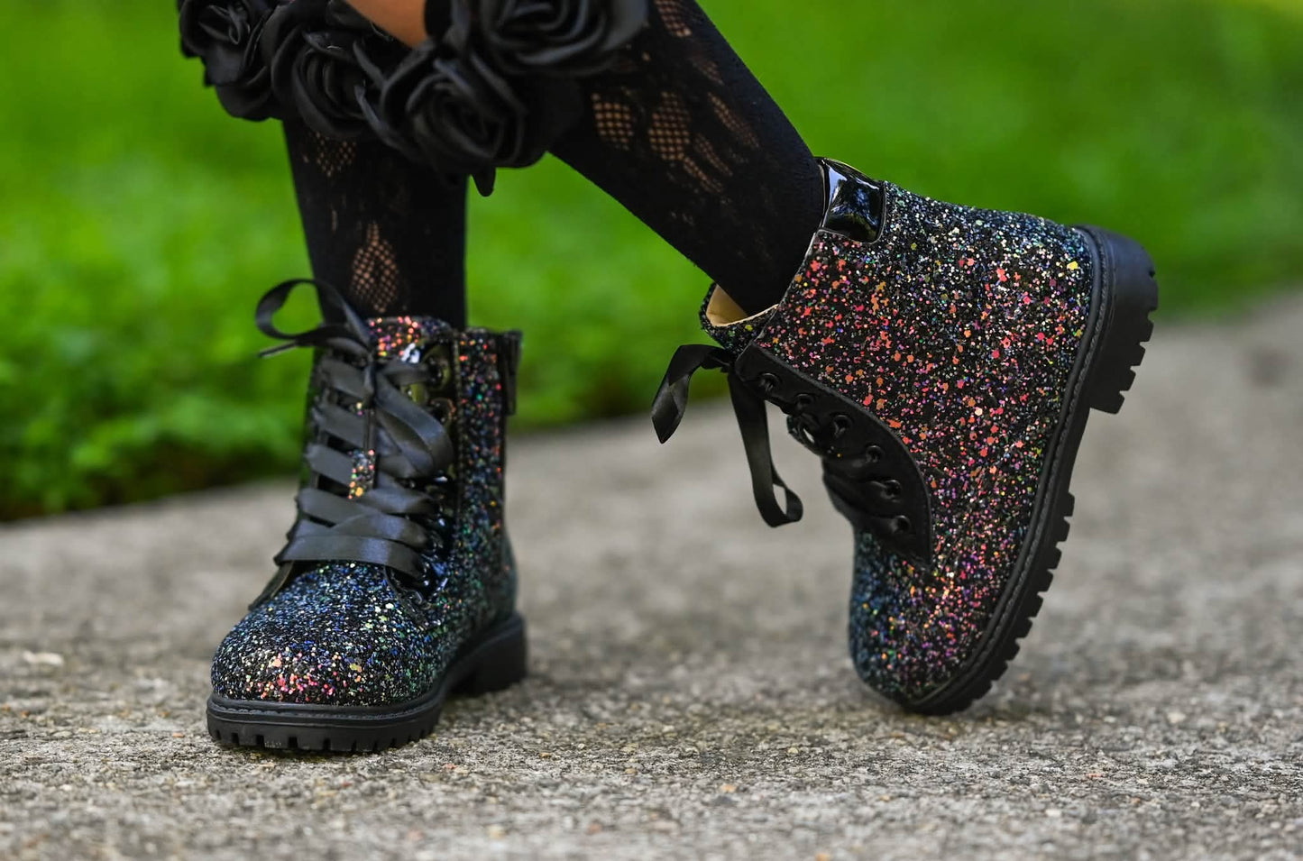 Sparkle squad Girls glitter combat boots PRE ORDER