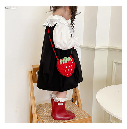 Strawberry crochet purse