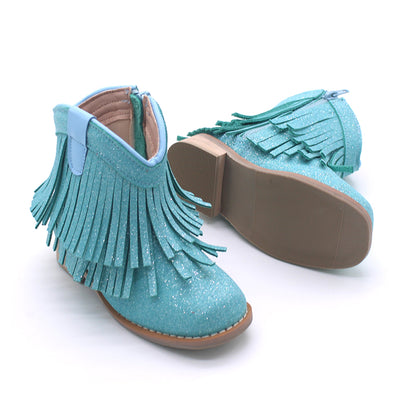 Clementine Fringe cowboy booties (glitter and solid)