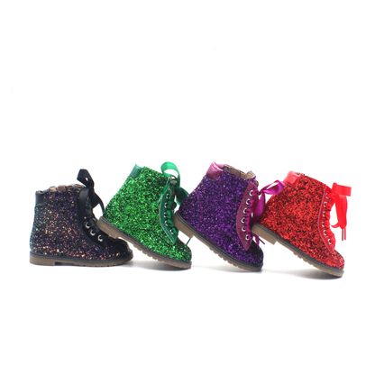 Sparkle squad Girls glitter combat boots