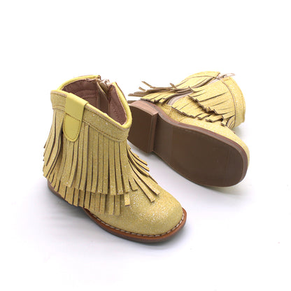 Clementine Fringe cowboy booties (glitter and solid)