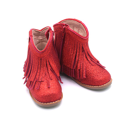 Clementine Fringe cowboy booties (glitter and solid)