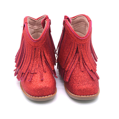 Clementine Fringe cowboy booties (glitter and solid)