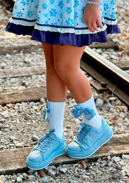 Sparkle Platform Rhinestone Girl's Sneakers