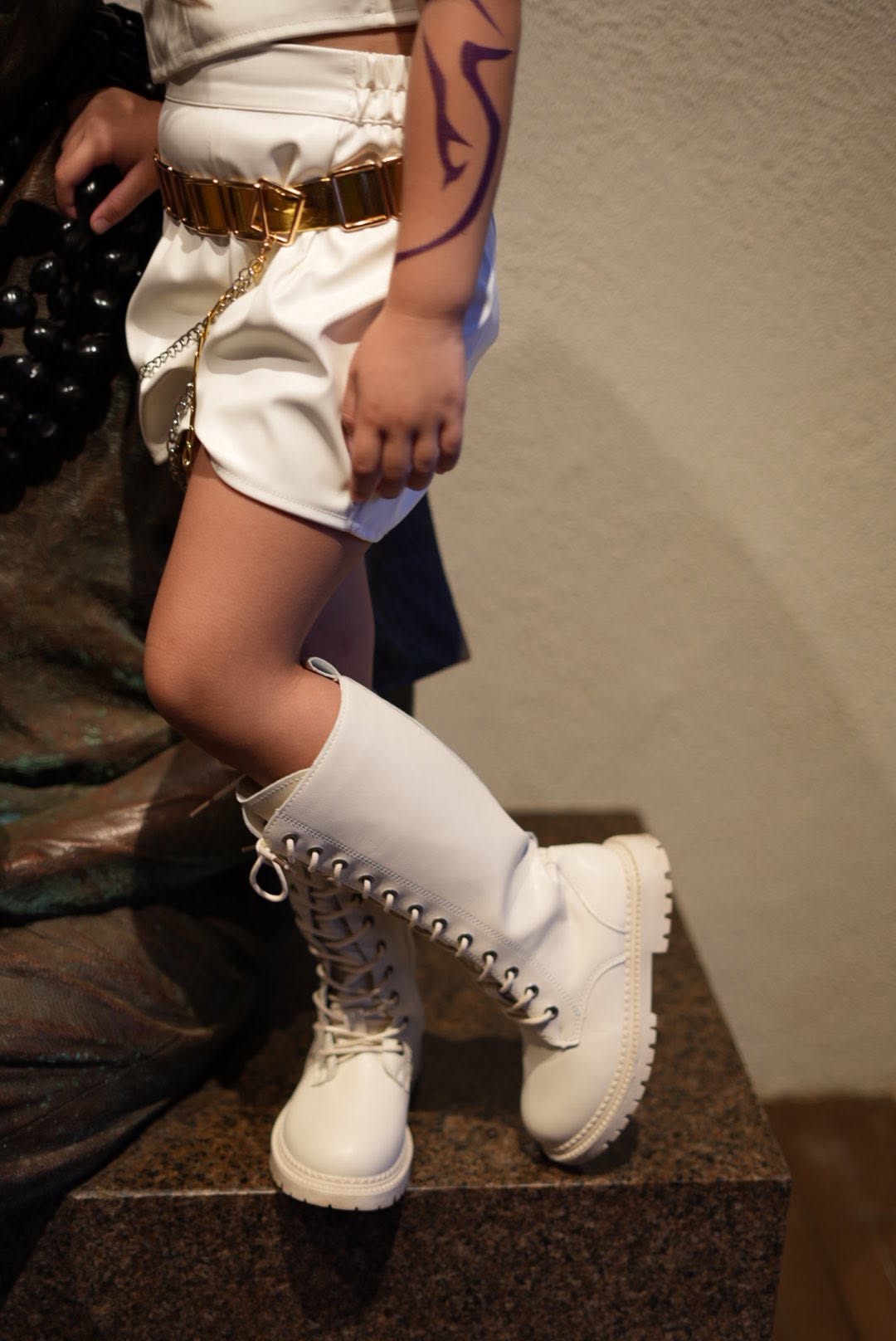 Kpop tall combat boots