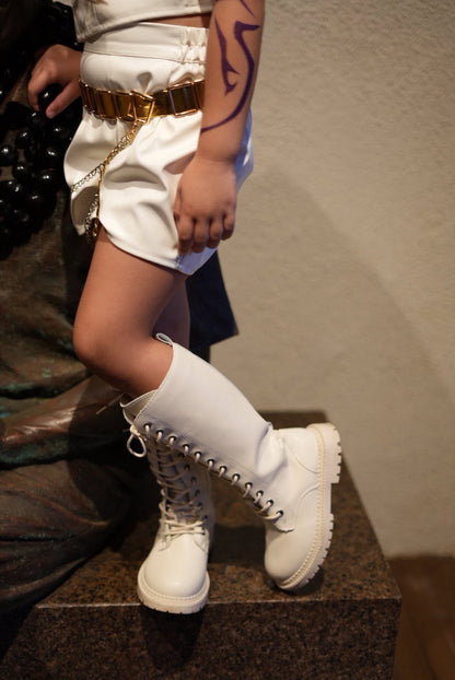 Kpop tall combat boots