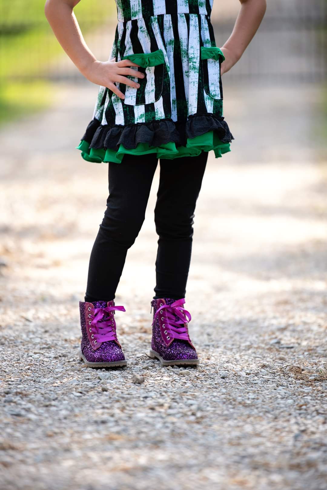 Sparkle squad Girls glitter combat boots