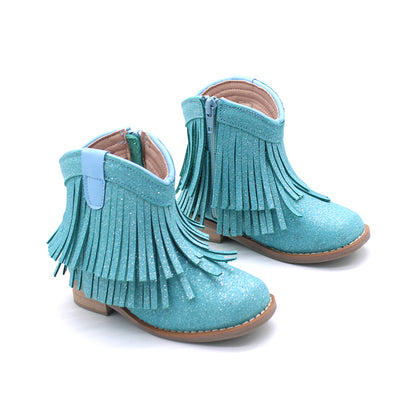 Clementine Fringe cowboy booties (glitter and solid)