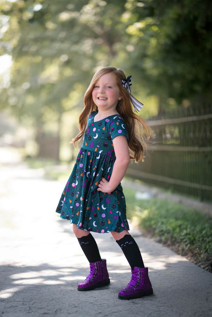 Sparkle squad Girls glitter combat boots