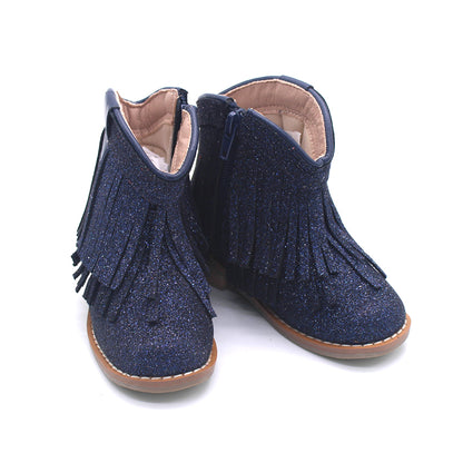 Clementine Fringe cowboy booties (glitter and solid)