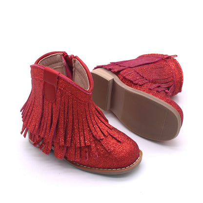Clementine Fringe cowboy booties (glitter and solid)