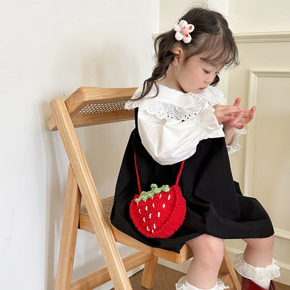 Strawberry crochet purse