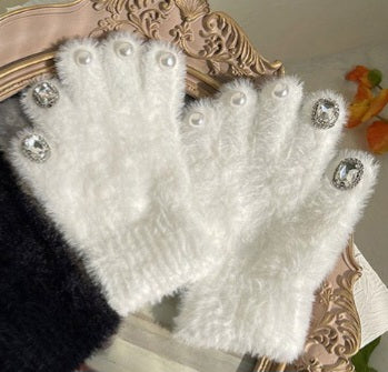 Pearl frost bow gloves