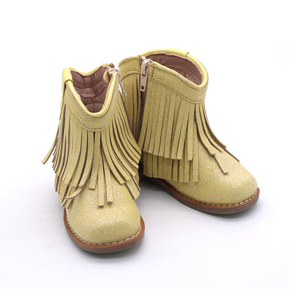 Clementine Fringe cowboy booties (glitter and solid)