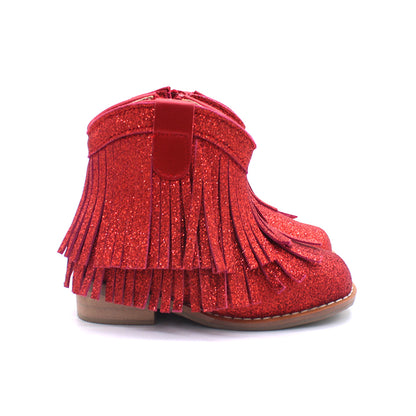 Clementine Fringe cowboy booties (glitter and solid)