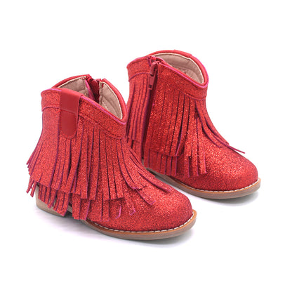 Clementine Fringe cowboy booties (glitter and solid)