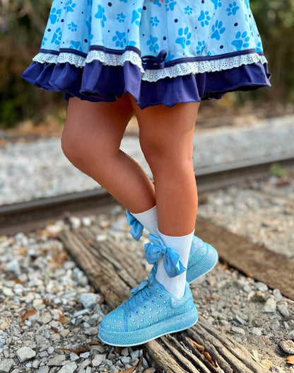 Sparkle Platform Rhinestone Girl's Sneakers