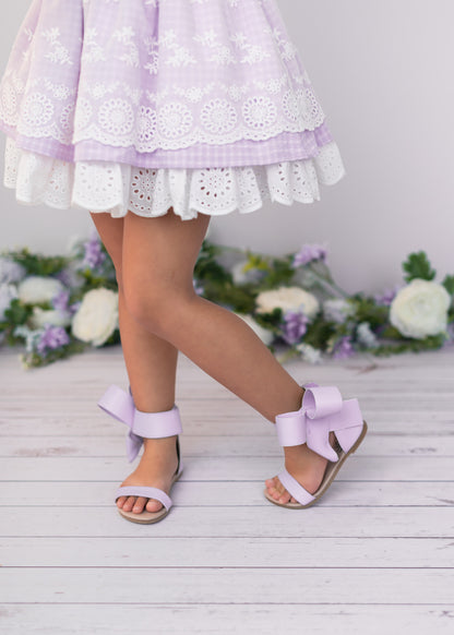 Natalie Bow Sandal Lavender pom pom