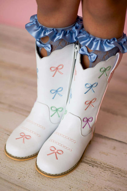 Rodeo Ribbons Bow embroidered cowboy boots