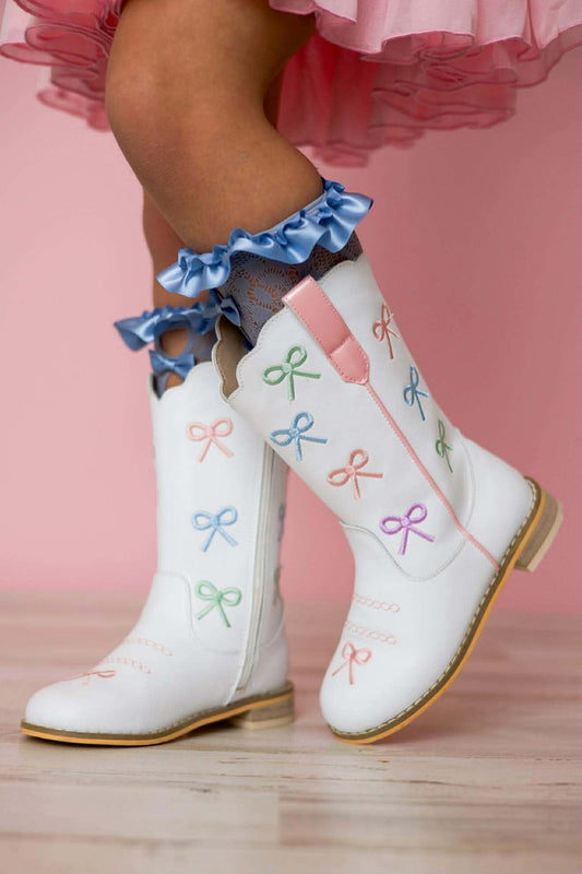 Rodeo Ribbons Bow embroidered cowboy boots