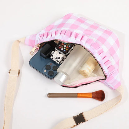 Pastel Checkered Waist Sling Bag