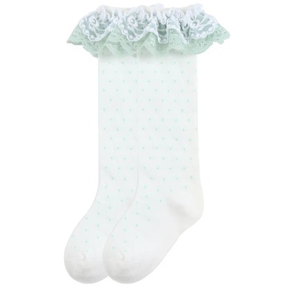 Bunny Lace Double Ruffle Socks RTS