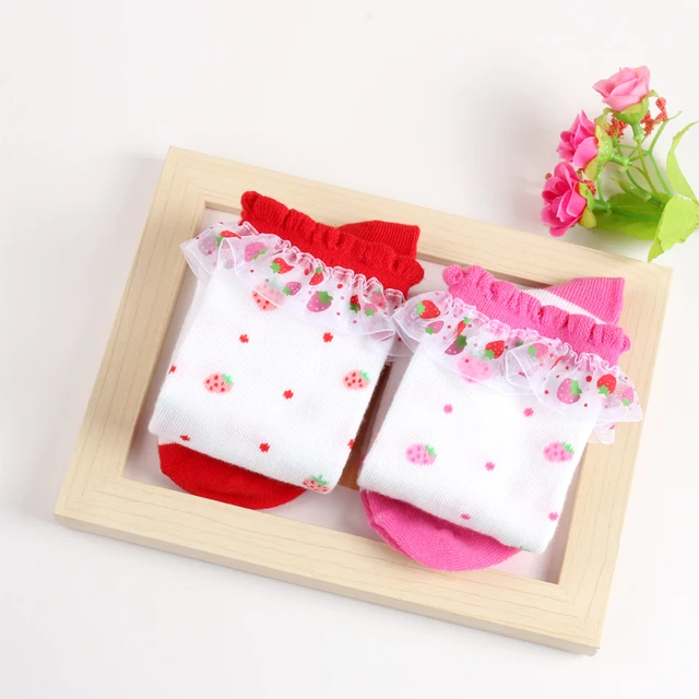 Strawberry Lace Tall Socks
