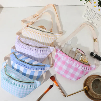 Pastel Checkered Waist Sling Bag