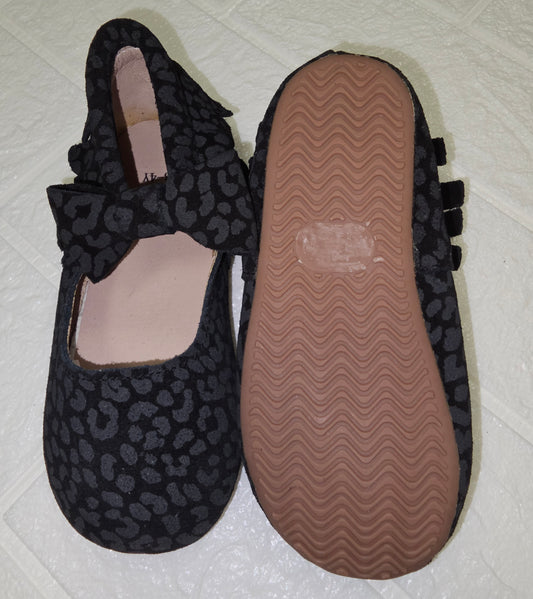 Black Leopard bow moccasins