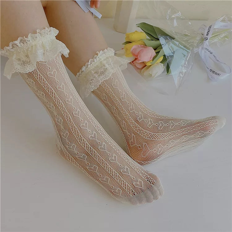 Heart lace stocking