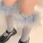 "Wild" lace fur socks