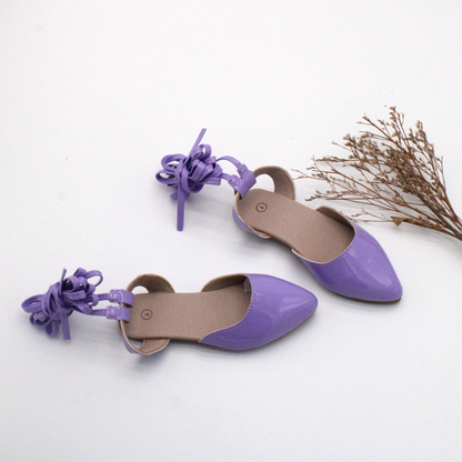 Pointy toe patent lace up shoes