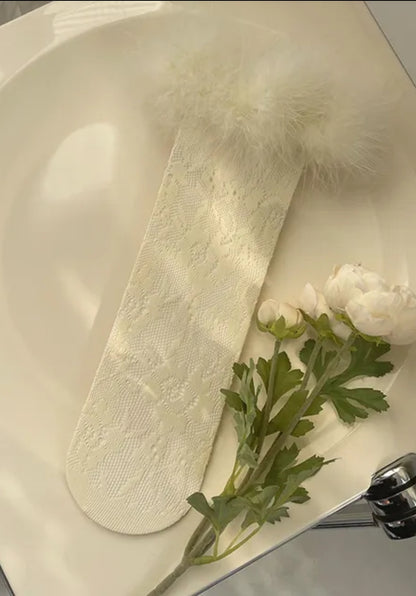 "Wild" lace fur socks