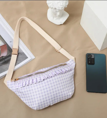 Pastel Checkered Waist Sling Bag