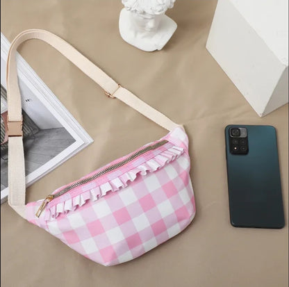 Pastel Checkered Waist Sling Bag